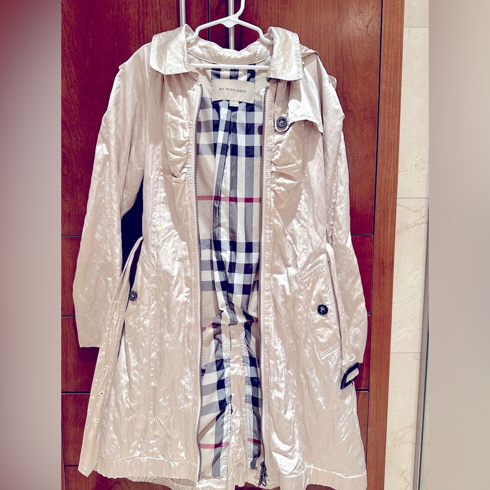 Burberry Girls’ Check Lined Hooded Coat